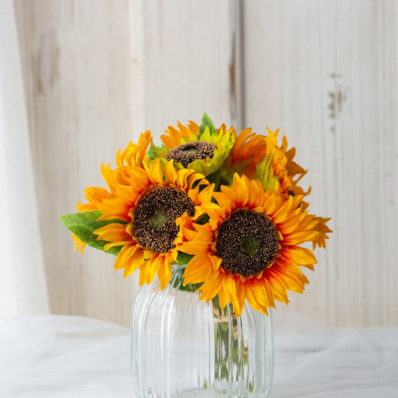 Kunstig blomst solsikke taiyanghua bryllup hjem lille bundtet blomst kunstig blomst kunstig buket