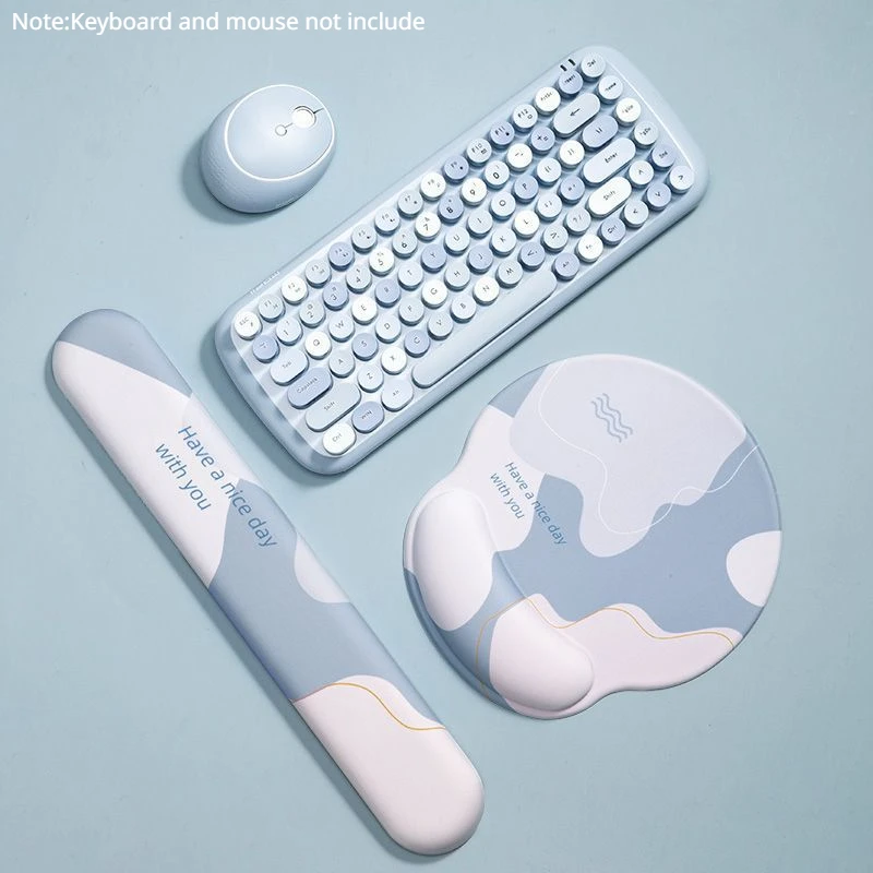 Silikon Mauspad Mit Tastatur Handgelenk Rest Set Rutschfeste Ergonomische Hand Unterstützung Mäuse Matte 3D Mousepad Für Spiel Laptop Büro Arbeit