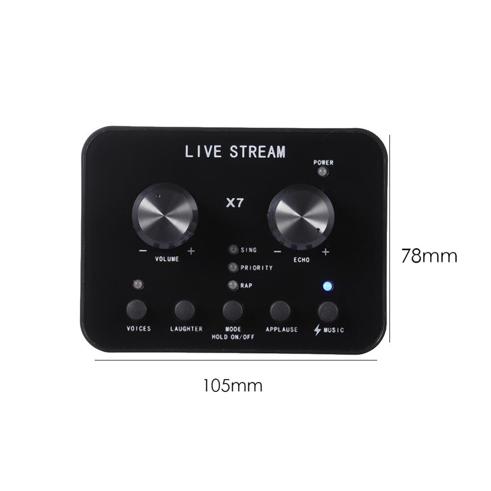 V8 Soundkarte Audio- einstellen Schnittstelle Externe Usb Live Mikrofon Soundkarte Bluetooth Funktion für Computer Pc praktisch Singen: X7 3.5mm