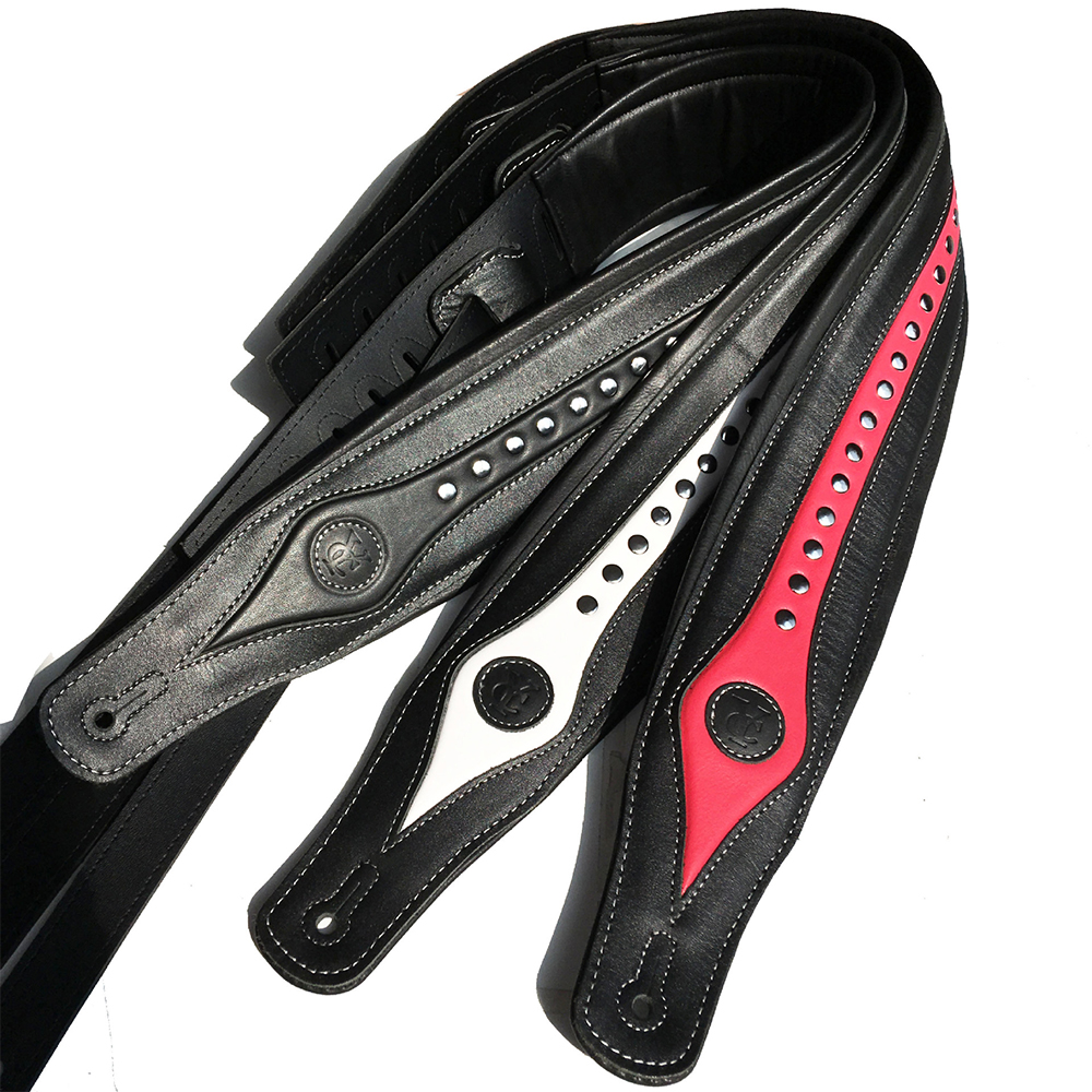 Akoestische Gitaarband Bas Akoestische Gitaar Verstelbare Riem Rood Wit Zwart Muziekinstrument Accessoires