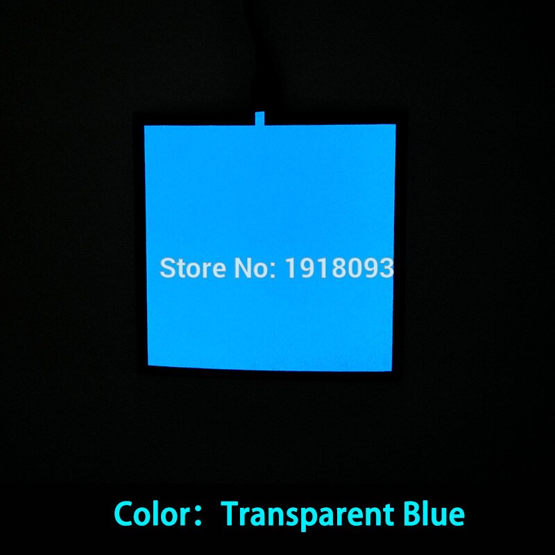 DC-5V USB Driver + 6 Kleuren Selecteren 10X10 cm Gloeiende EL Sheet Verlichting Speelgoed EL panel voor festival decoratie: Transparent Blue