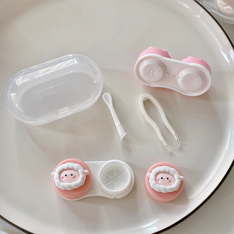 Cute Octopus Contact Lens Case Women Lovely Cartoon Colored Lenses Container Beauty Lens Storage Box Travel Set Girl