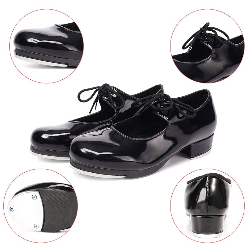 Hipposeus Women Tap Dance Shoes Children Closed Toe High Aluminum Ladies Girls Tango Dance Shoes High Soud AluminumDropshipping