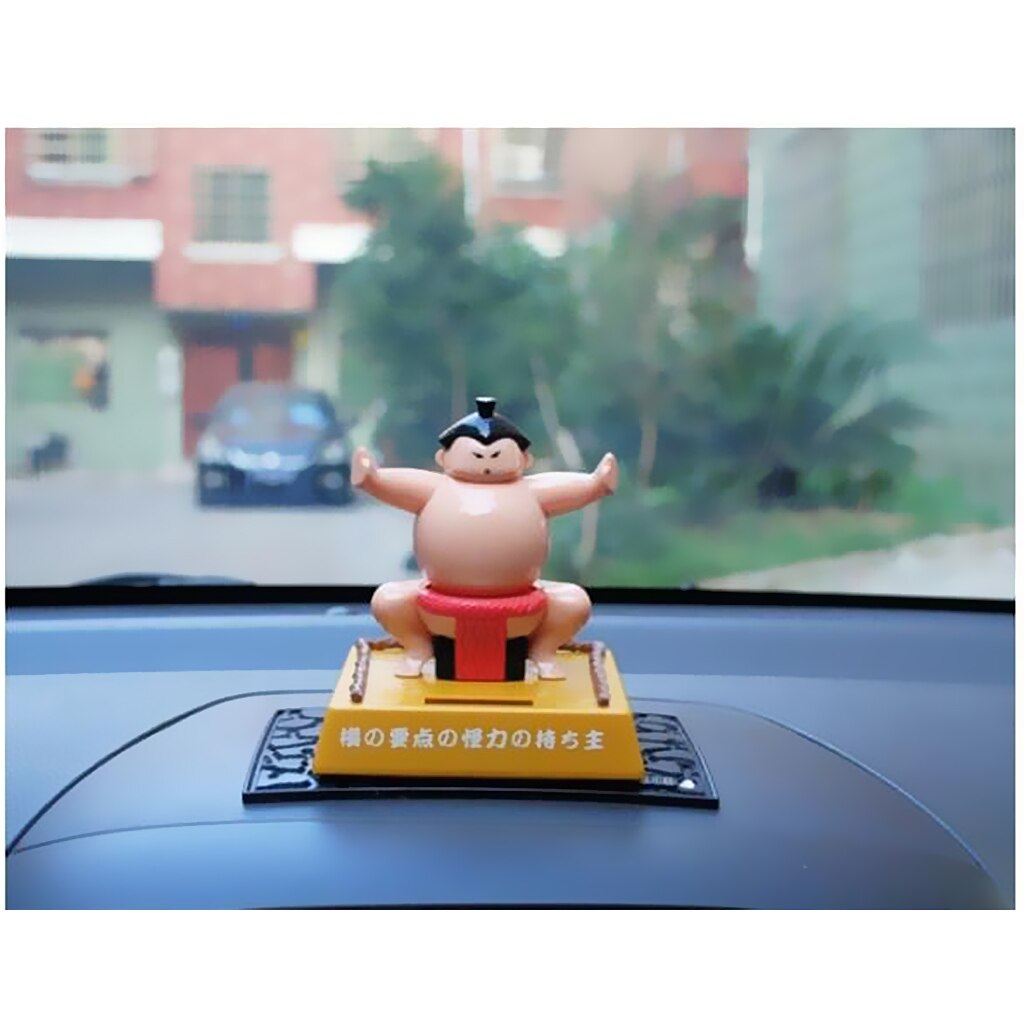 Solar Powered Sumo Wrestler Kids Swing Toy Car Ornament Home Office Tabletop Decoration Kids