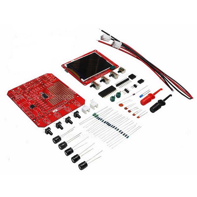 Mini Handheld Digital Oscilloscope DIY Learning Pocket-size Kit Storage Oscilloscope With 30M Bandwidth 200MS/s Sampling Rate: red