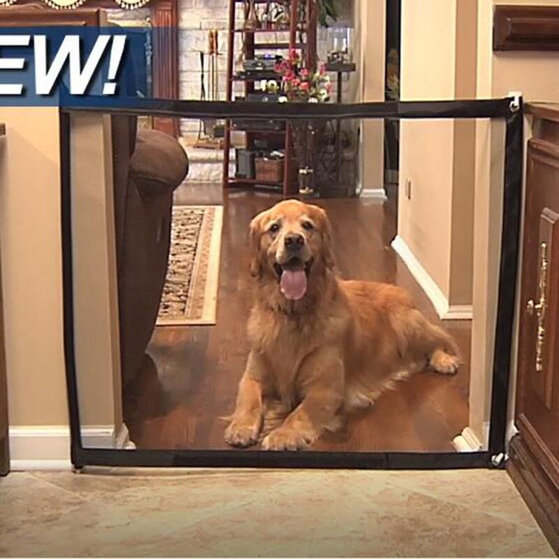 Puerta mágica suave para mascotas, vallas para perros y gatos, protector de seguridad plegable portátil, malla plegable para interiores y exteriores para cachorros y gatitos