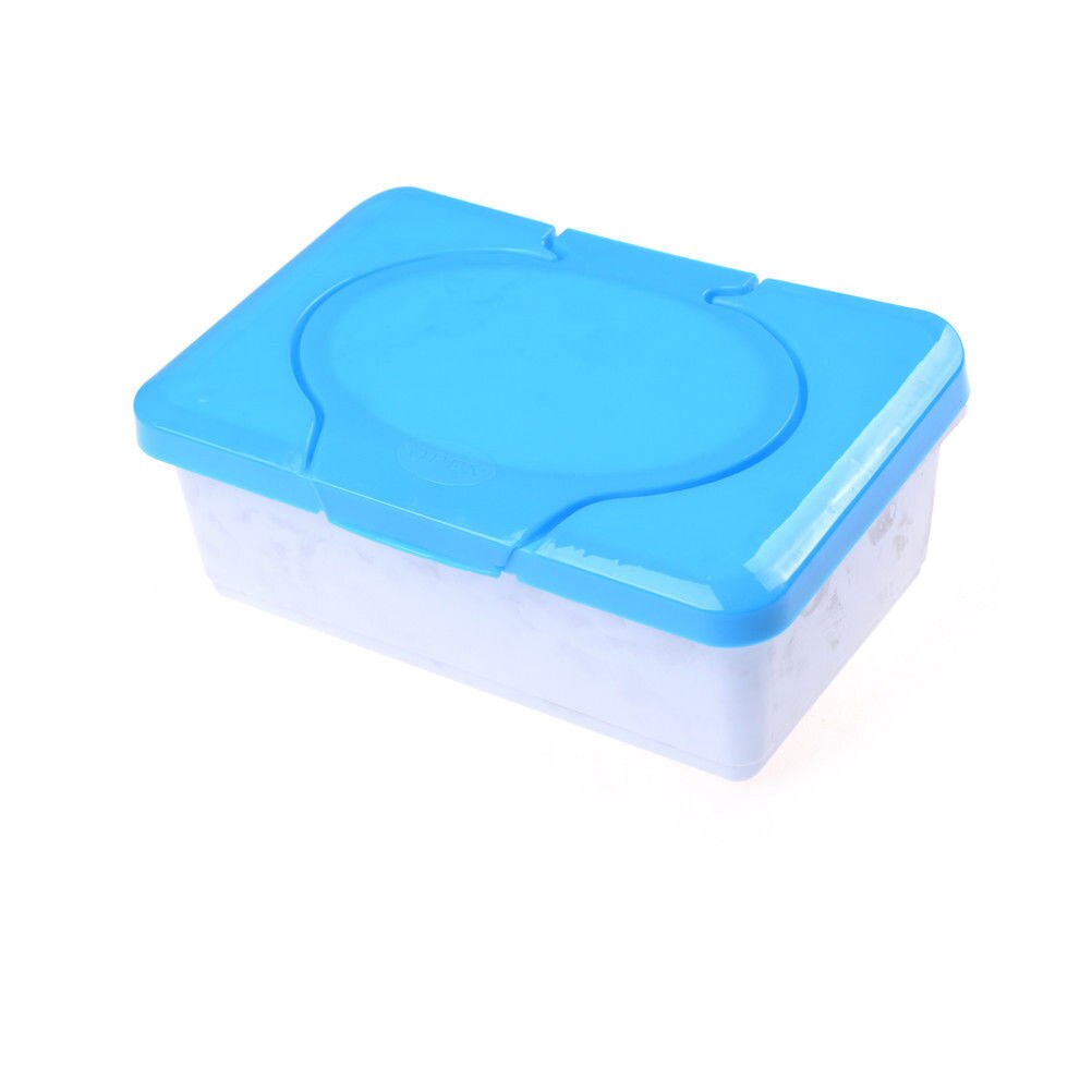 Plastic Dry Wet Tissue Box Case Baby Wipes Press Pop-up Home Tissue Holder Accessories Pink blue colors 1PCS