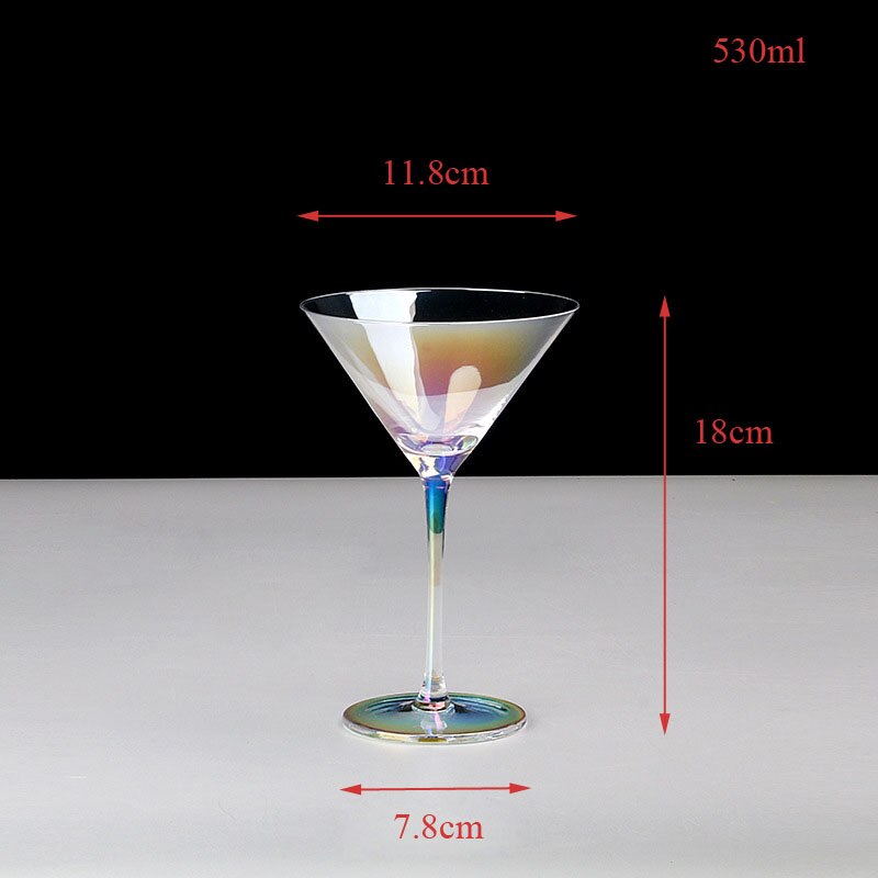 Lead free crystal glass cup handmade rainbow cup Cocktail glasses wine glass champagne glasses wedding glasses home decoration: A2  1pcs