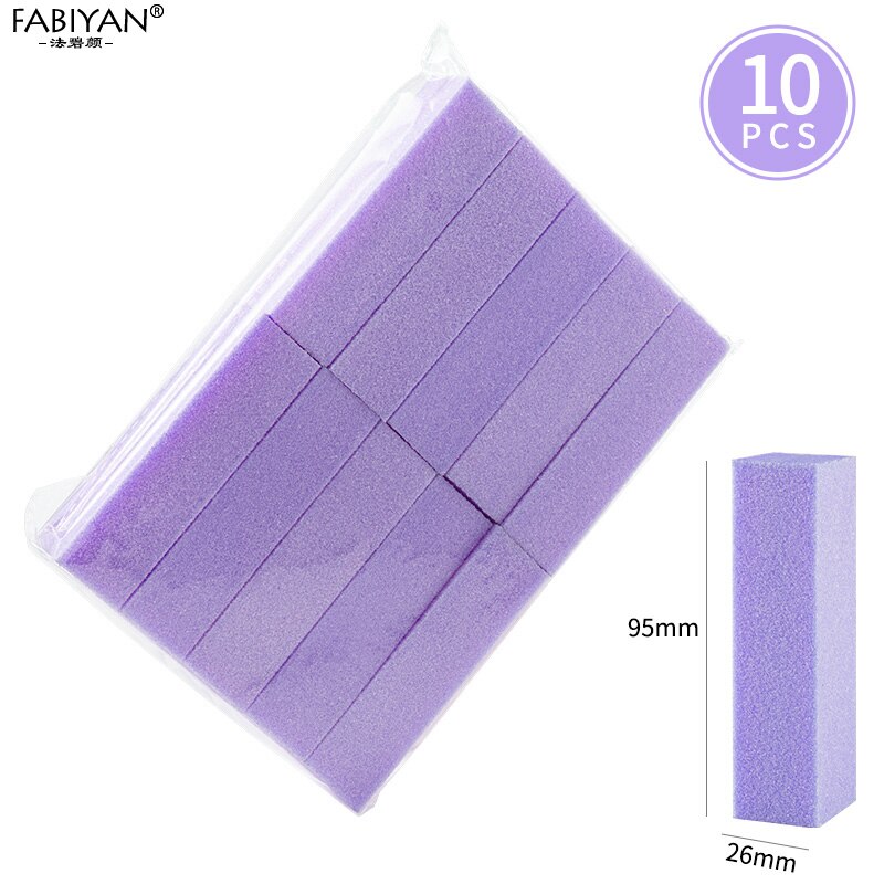 10 Stuks Nail Art Schuren Bufer Blok Polijsten Slijpen Manicure Pedicure Spons Nagelvijlen Gereedschap Set: 10Pcs Purple