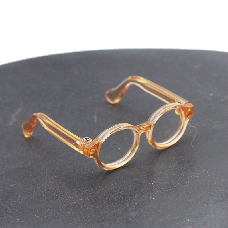 Bjd dukke runde briller til 1/6 1/8 bjd dukke tilbehør (egnet anden ansigtsbredde 4.4cm dukke): Orange
