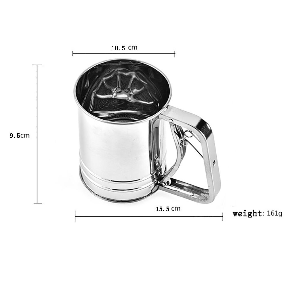 Stainless Steel Fine Mesh Flour Sifter Colander Baking Icing Sugar Shaker Pastry Tools Strainers Fine Sieve Hand Held Strainer: A