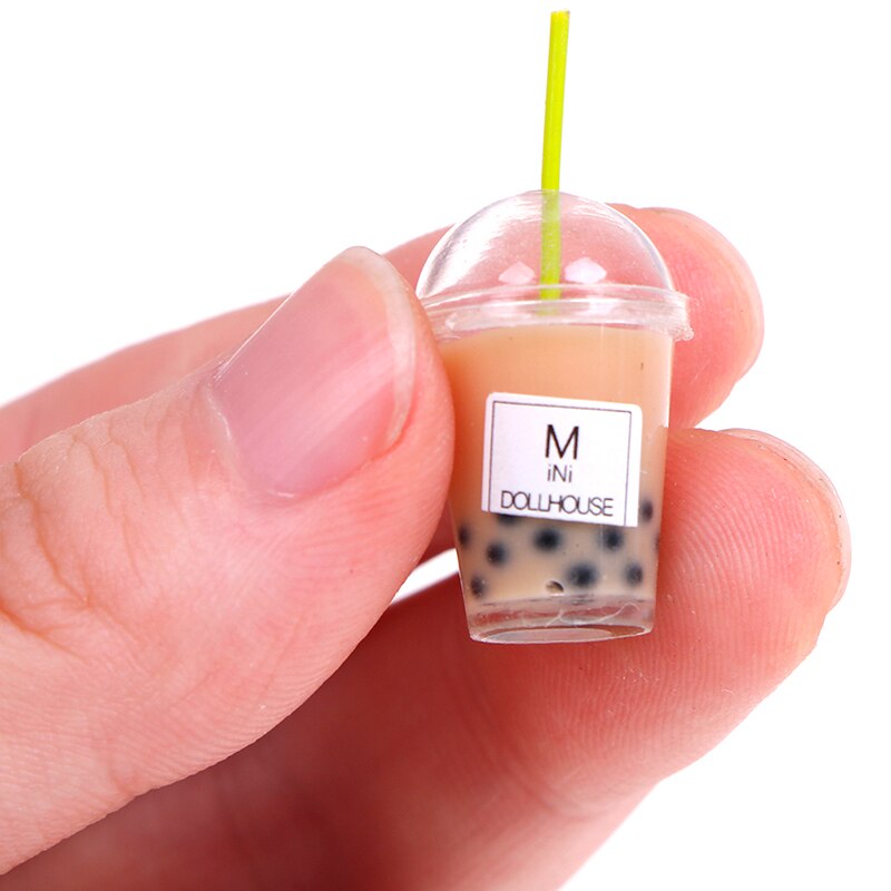 Thee Water Cup Aardbei Banaan Miniatuur Poppenhuis Accessoires Cups Keuken Speelgoed Mini Milkshake Ijs Citroen Melk Fruit
