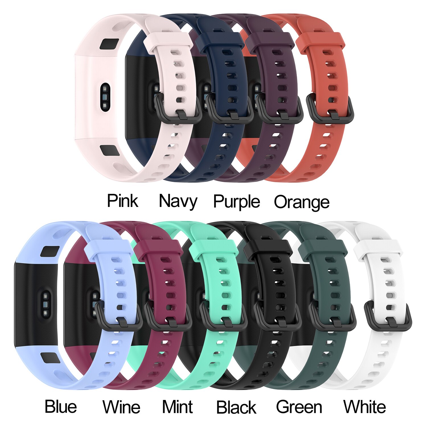 Soft Sports Silicone Wrist Strap Replacement Watch Band for HUAWEI Band 4 / Honor 5i Buckle Smart Watch Accessories