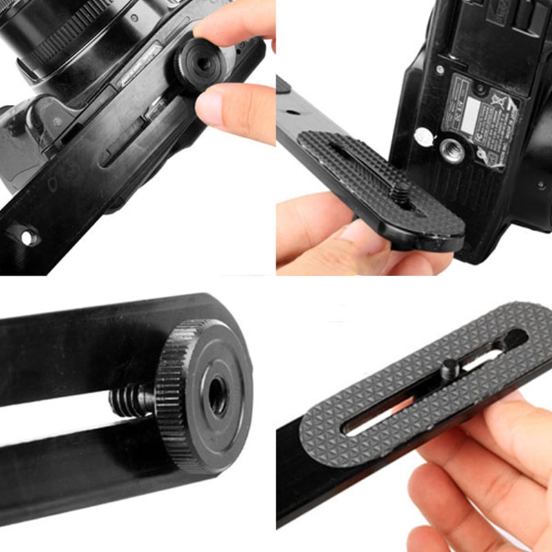 Universele Dual Flash Bracket Houder Met 2 1/4 "Adapter Schroeven Voor Studio Statief Light Stand Digitale Slr Camera