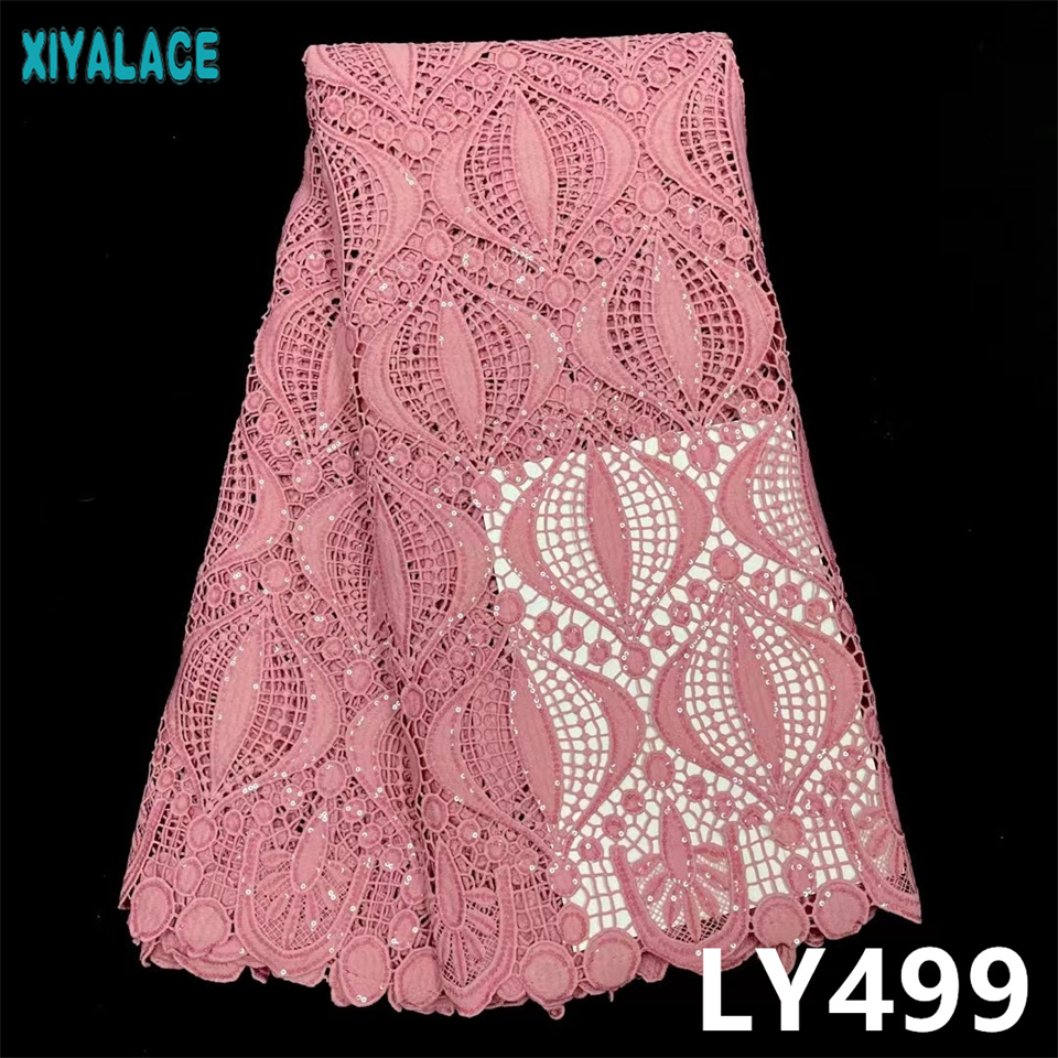 Arrivals Milk Silk Lace Fabric Pure White African Tissue Cord Laces Fabrics for Woman Sewing Nigerian Lace Fabric LY499