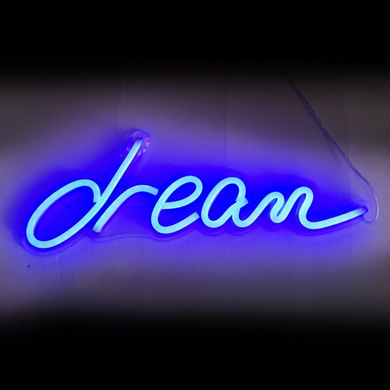 Led Neon Light 5V USB dream Relax Wall Hanging Neon Sign Night Light for Aesthetic Party Bedroom Home Bar Gaming Decoration: blue 3