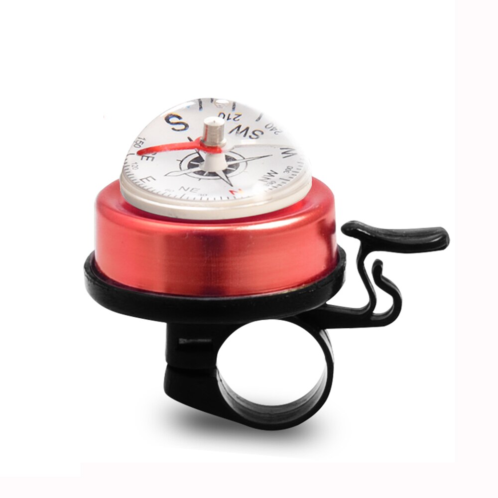 Compass Decoration Bicycle Ring Bell Outdoor Road Mountain Bike Handlebar Horn Bell Safety Drive Cycling Bell Alarm: red
