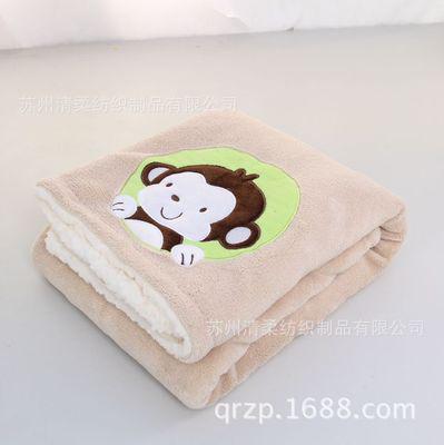 Manta de travamento elástica para bebês, manta de fio de veludo coral e lã de corvino com camada dupla composta para mãe de bebê multifuncional