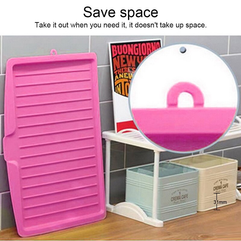 Sink Drain Rack Kitchen Silicone Dish Drainer Tray Large Drying Rack Worktop Organizer Drying Rack For Kitchen Dishes Tableware