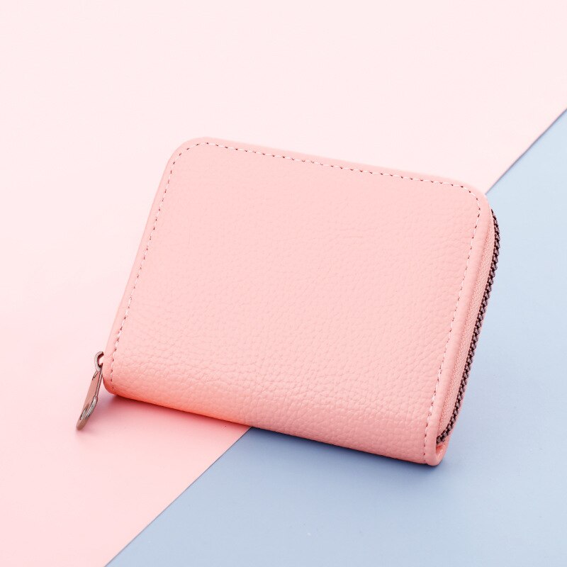 20 Bits Credit Card Holder Wallet Driver's Lisence Cover For Car Documents Multi Pockets Business Card Holder Card Wallet Case: Pink