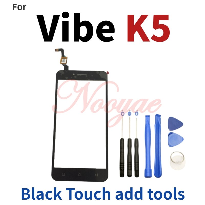 Para Lenovo Vibe K5 / K5 Plus A6020A46 A6020l36 a6020l37, Panel frontal con pantalla táctil, Sensor de cristal, pantalla digitalizadora de lente: black K5 add tools