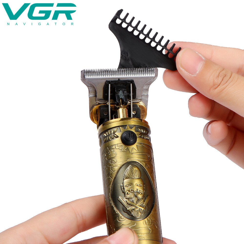 VGR V-085 hair clipper T-type retro oil head USB rechargeable electric hair clipper engraving men's hair clipper hair trimmer