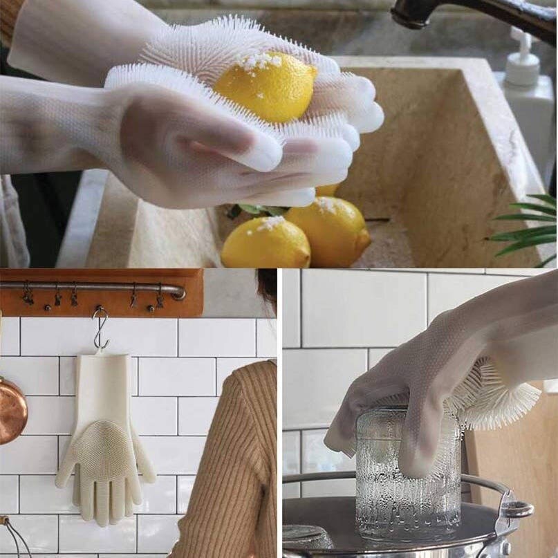 Magisk silikone skålen vaskehandsker miljøvenlig rengøring til universal køkken seng badeværelse hårpleje juledekor