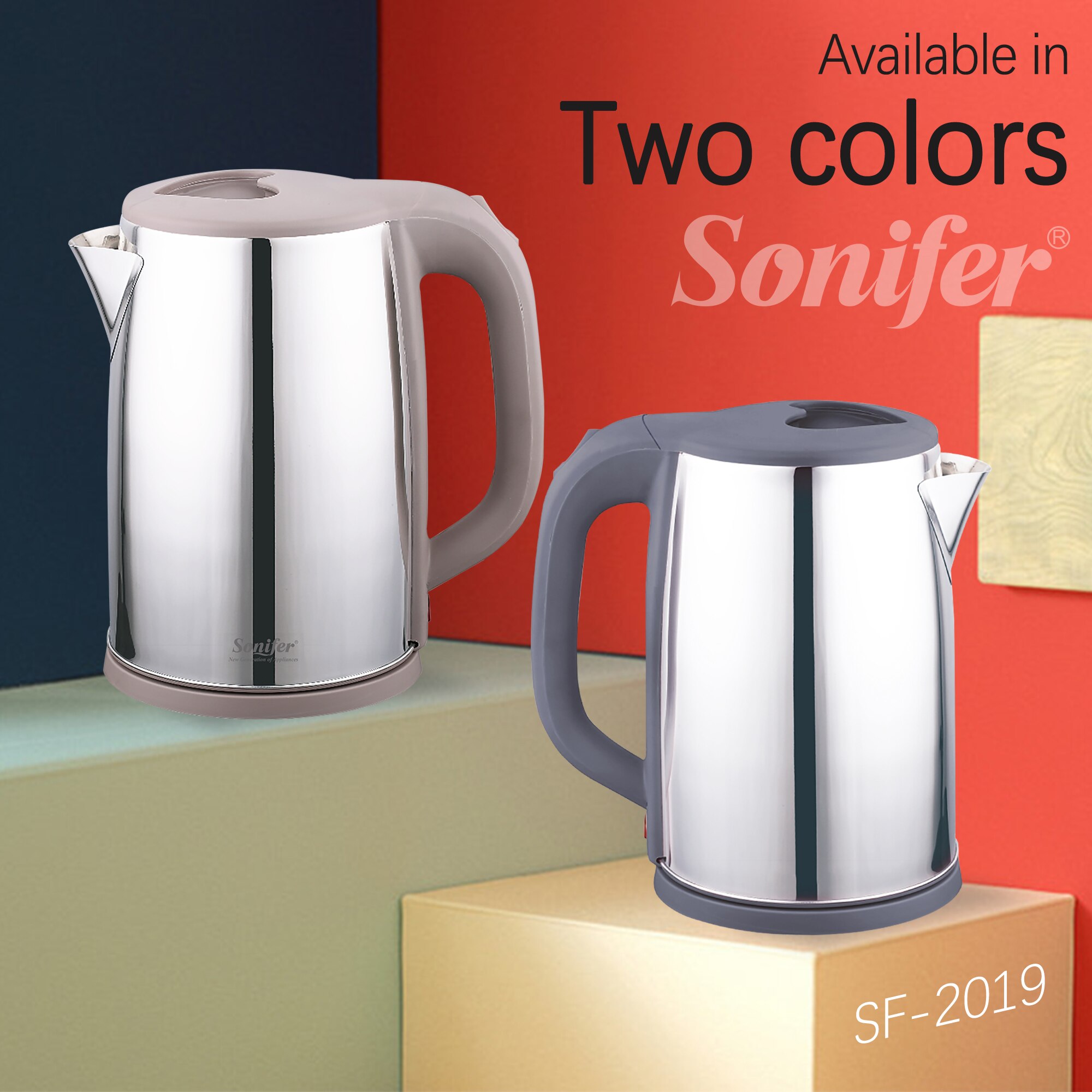 2L Electric Kettle Stainless Steel Kettle Cordless 1500W Household Kitchen Fast Heating Boiling Teapot Pot 220V Sonifer