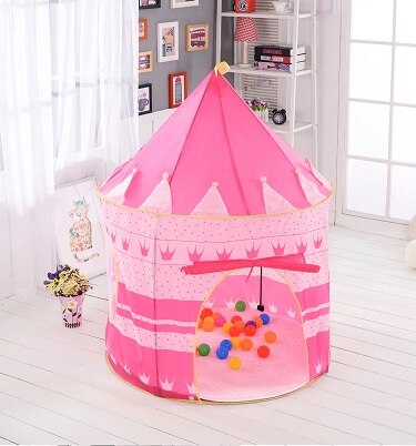 YARD Foldable Castle Tent For Kids Children Pink Purple 105*135cm Portable Teepee Tents Castle Playhouses Toy Tents Garden Kids: Pink01