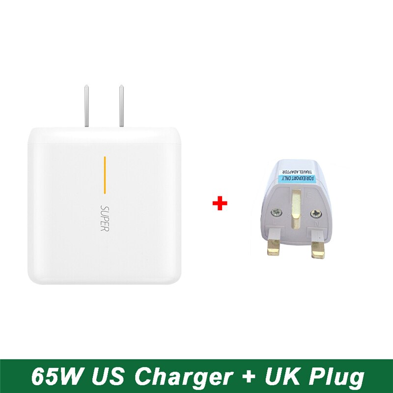 65W Supervooc 2.0 Fast Charger Voor Oppo Vinden X2 Pro Reno 5 5G 3 4 Pro Ace 2 x20 X2 Realme X50 Pro RX17 Pro Usb Type-C Kabel: US Charger w UK Plug