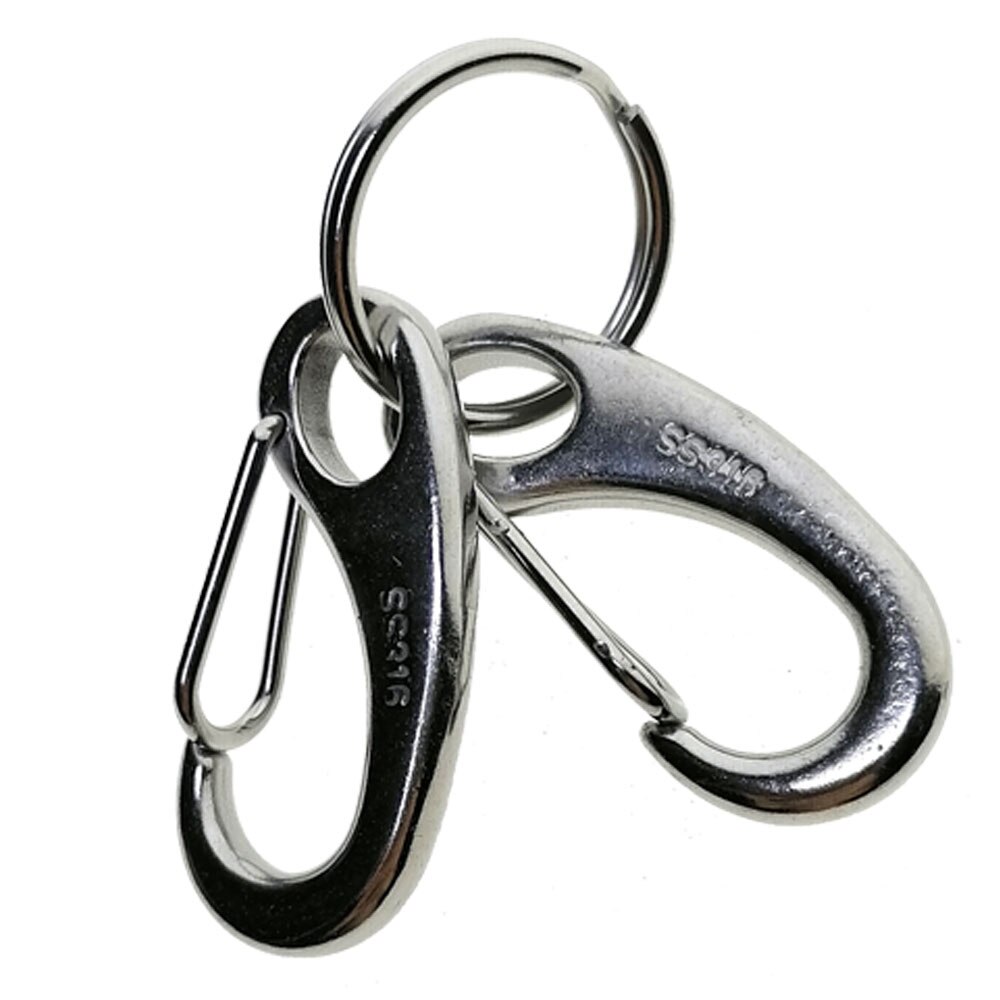 316 edelstahl-schnorchel-, schwimm- und tauch-schnellverschluss-schlüsselanhänger mit karabinerhaken und schnellverschlussclip mit schlüsselkette