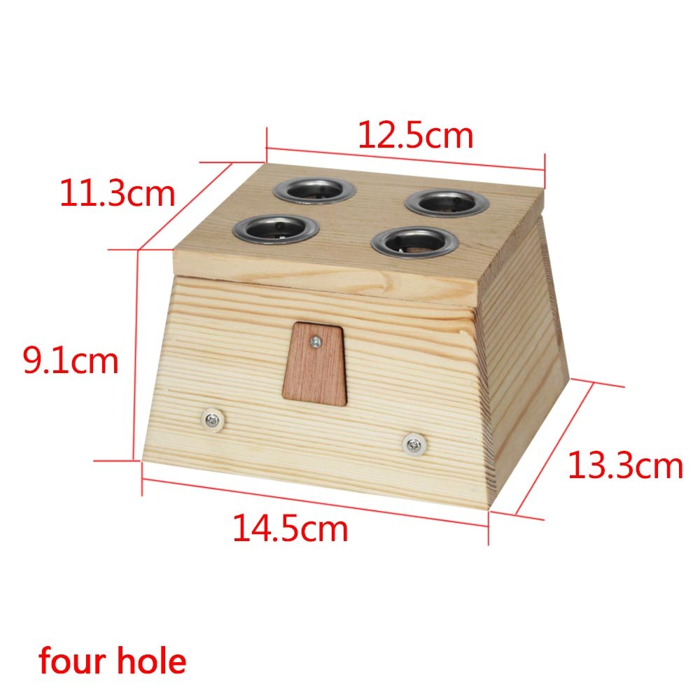 Individuals at home use wooden moxibustion boxes with one hole / two holes / three holes / four holes / six holes, insulated by: four hole
