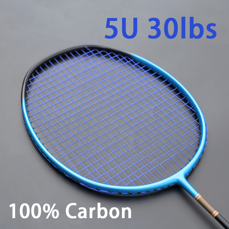 5U 75G Full Carbon Fiber Strings Badminton Rackets Light Weight Training Racquet High Tension 22-30LBS G5 Bags