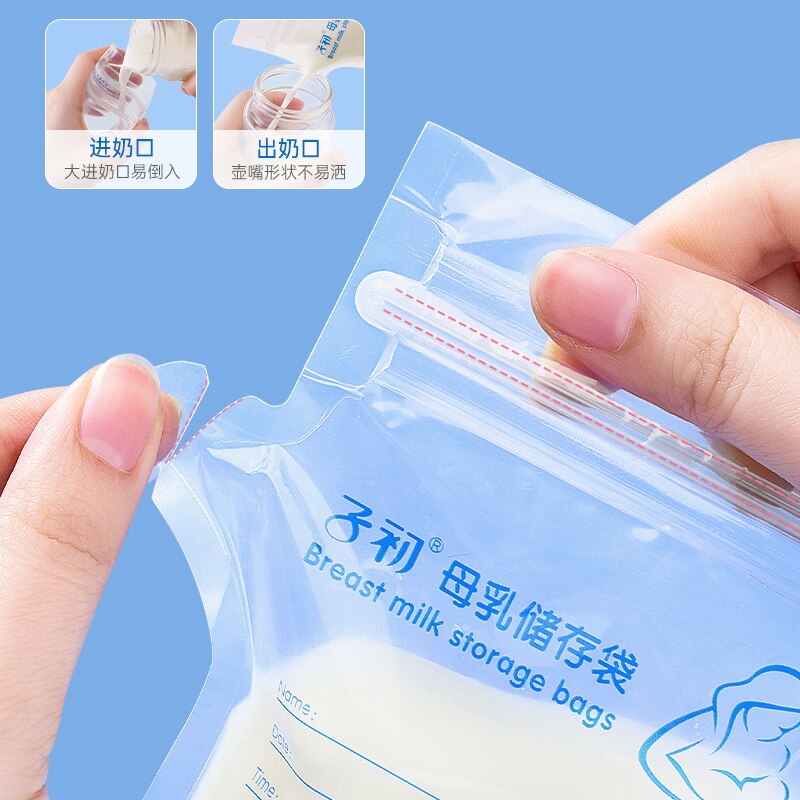 Stockage de lait maternel avec bec, 30 pièces, sachet de congélation, étiquettes jetables, stockage sûr des aliments pour bébés, alimentation, stockage des aliments pour bébés