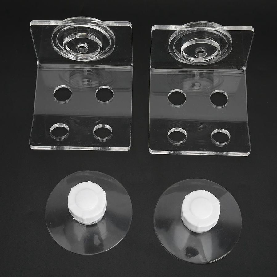 Aquarium Bracket Base 2Pcs Fish Tank Aquarium 4 Holes Front-Loading Bending Coral SPS Button Amputation Bracket Base