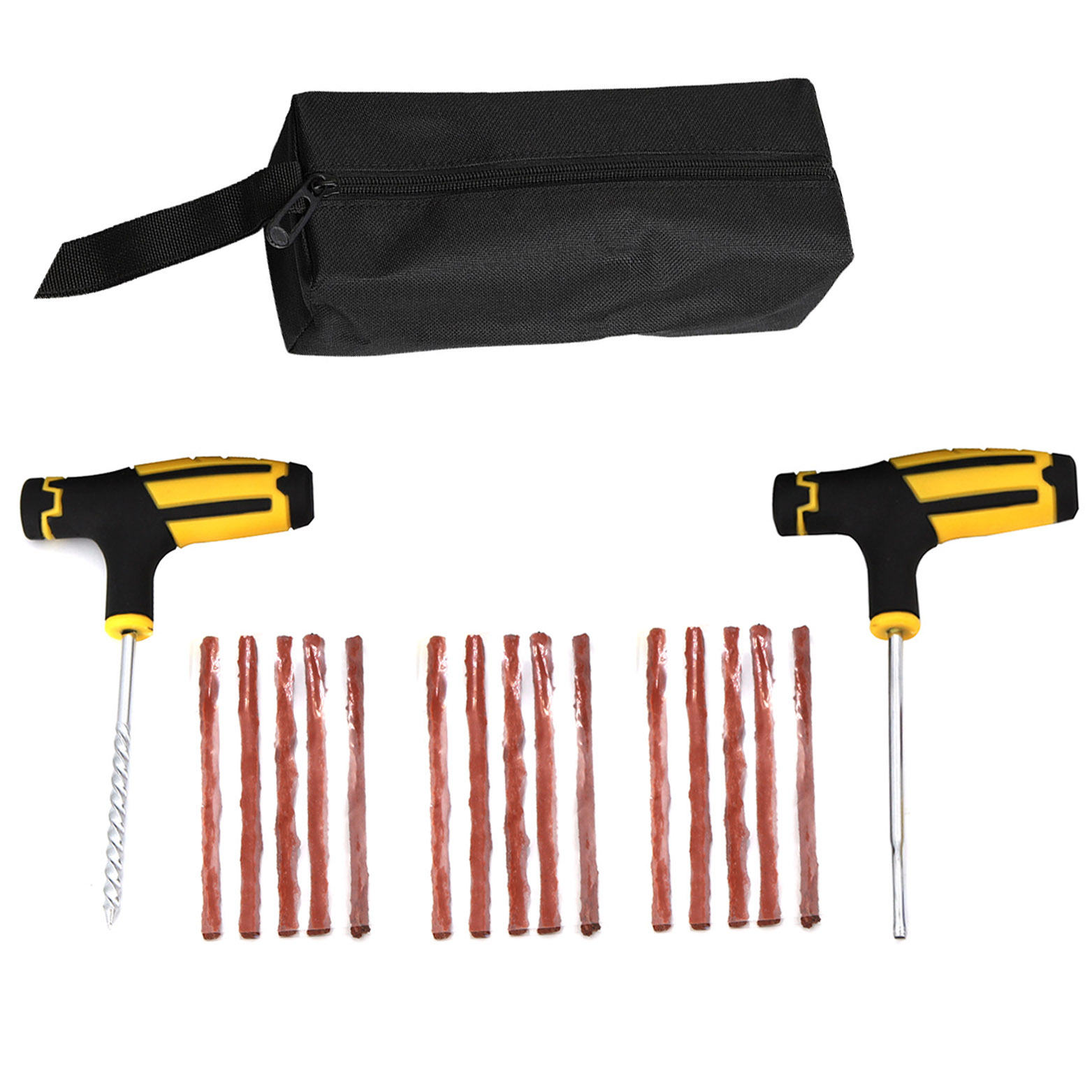 Auto Reifen Reparatur Tool Kit Auto Fahrrad Motorrad Hand Werkzeuge Tubeless Professionelle Reifenpannen Stecker Garage Reparatur Auto Zubehör: orange