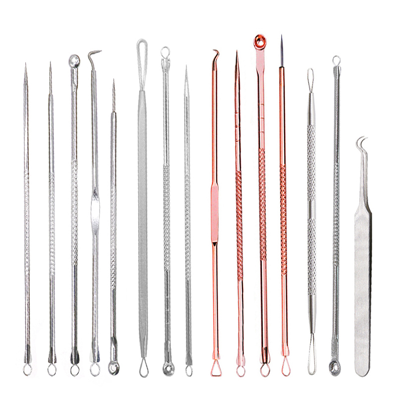 Stainless Steel Pimple Acne Extractor Blackhead Remover Needles Pimple Blemish Acne Treatments Face Skin Care Tools Needles Set