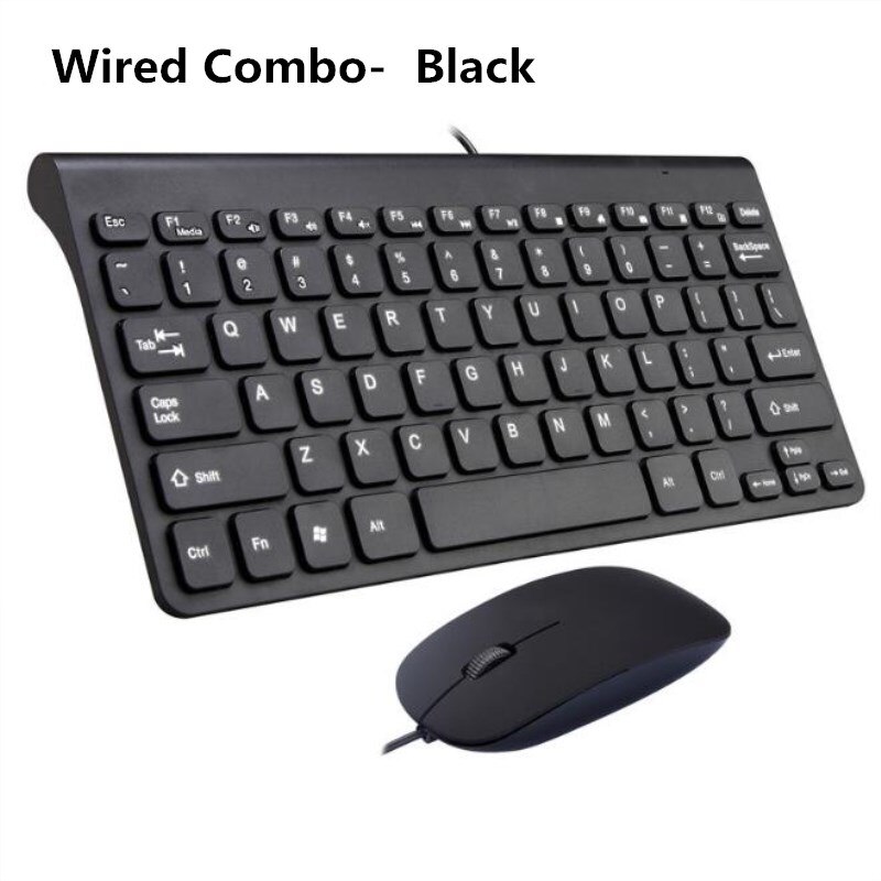 Wired Mouse Keyboard Combo Kits Windows 10 8 Tablet Accessories Multimedia Keyboard For Laptop Mac Desktop PC TV Andrews: Wired Combo Black