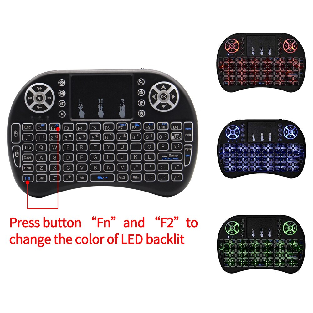 i8 Wireless Keyboard Backlight English Air Mouse 2.4GHz Touchpad Ergonomically Handheld for TV Box H96 Max PC lithium battey