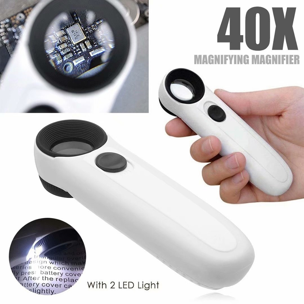 40x3.5mm LED Licht Vergrootglas Loep Handheld Microscoop Vergrootglas Verlichte lamp Voor Printplaten Keurmerken Sieraden