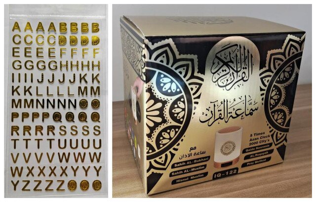 16gb bluetooth quran højttaler bærbar 16- farve led natlys islamisk veilleuse coranique med azan ur bedste ramadan: Default Title