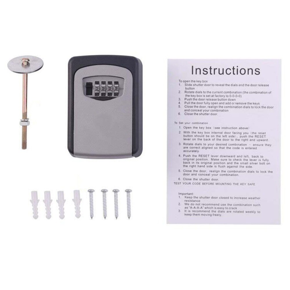 Wall Mounted Code Keys Box Lock 4 Digit Combination Password Key Storage Organizer Box Home Security Alloy Key Box