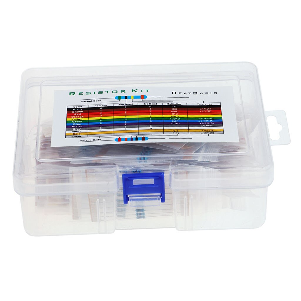 Resistor Assortment Kit - Set of 1000 Assorted Resistors Box Kit 1R -10M Ohm