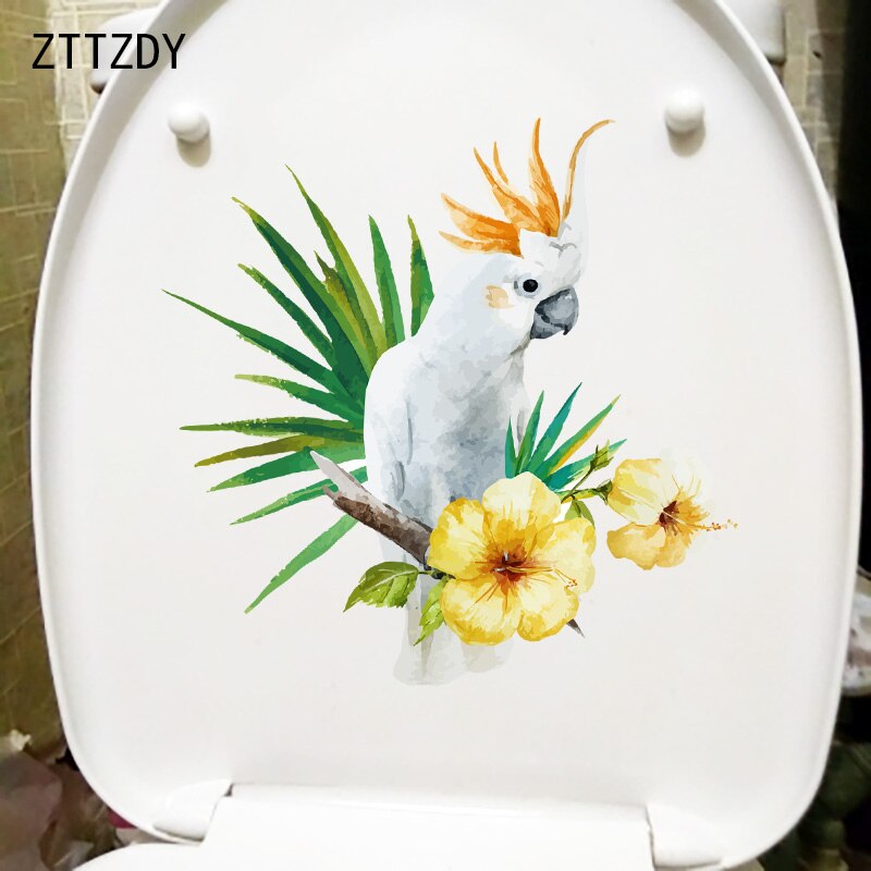 Zttzdy 24.5Cm × 24.2Cm Wit Papegaai Cartoon Muursticker Home Kinderkamer Decoratie Wc Decal T2-1011