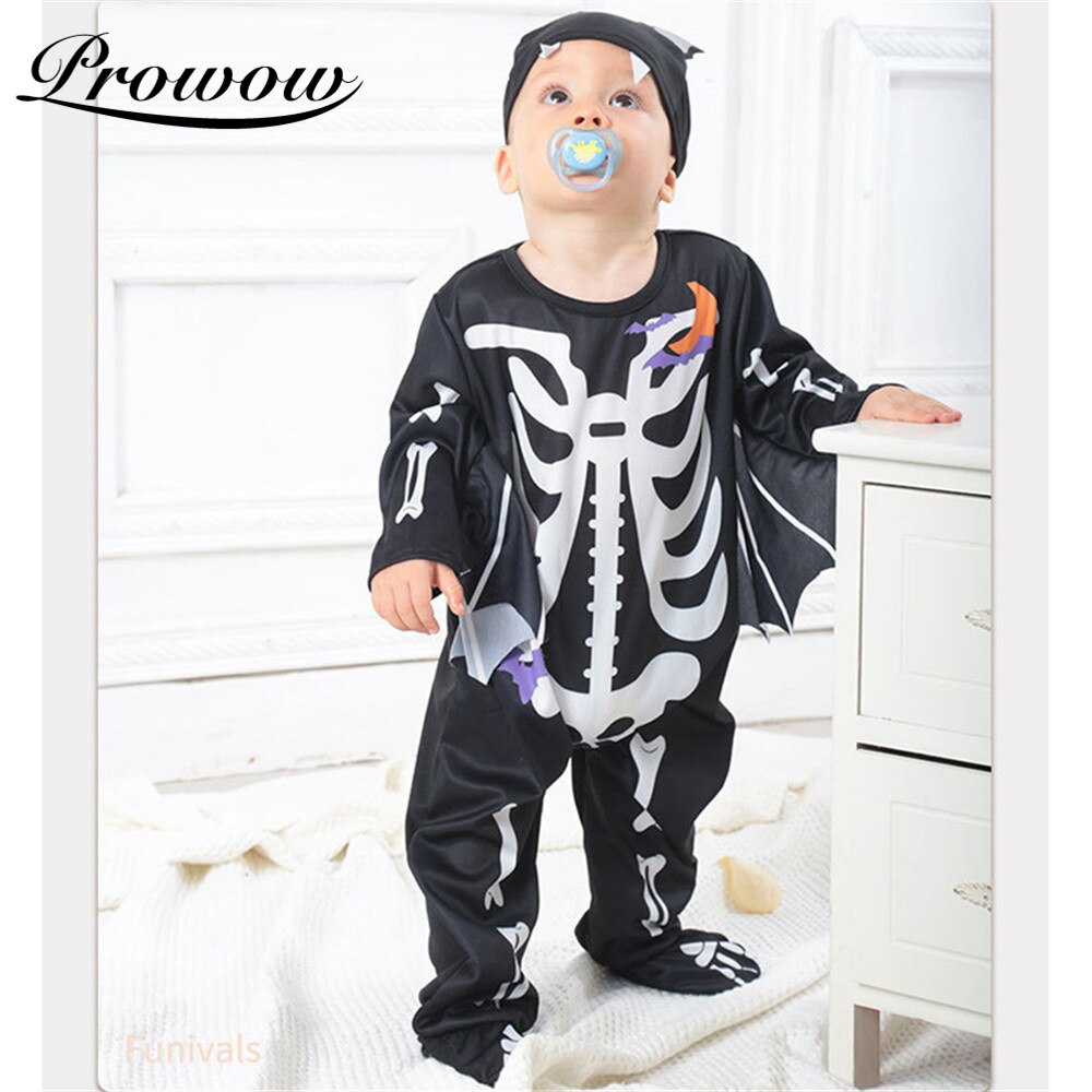 Prowow 2021 nuovo Halloween bambino costume Festival neonati Footies tuta per bambini ragazzi abbigliamento scheletro stampato pagliaccetti per bambini