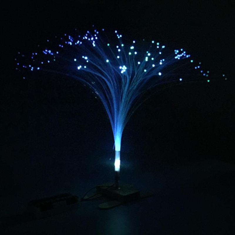 Kids Science Experiment Hout Kleurrijke Fiber Optic Verlichting DIY Montage Speelgoed