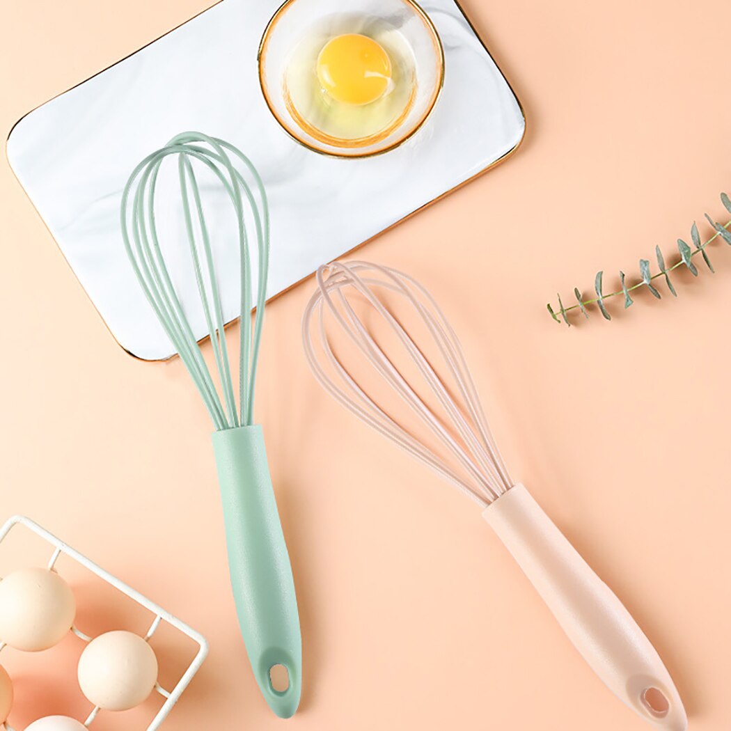 Silicone Balloon Whisk Plastic Handle Egg Whisk Balloon Egg Beater for Kitchen Silicone Egg Beater Tool DIY Baking Tool