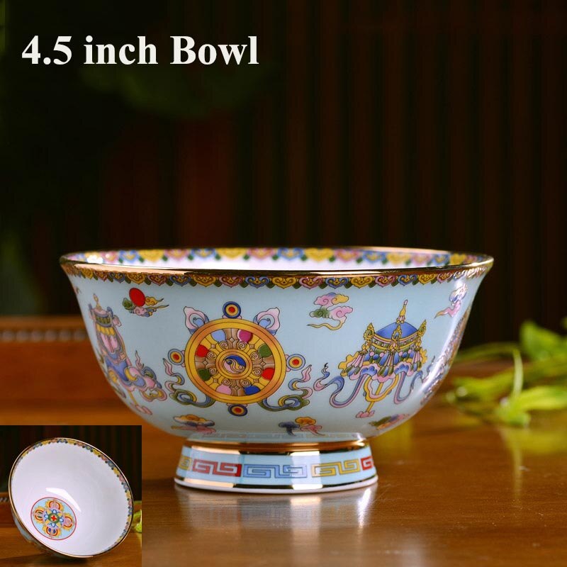 4.5/5/6/8 Inch Vintage Chinese Traditie Keramische Servies Soep Rijstkom Jingdezhen Bone China Ramen Bowls Salade mixing Bowls: E (1PC 4.5inch Bowl)