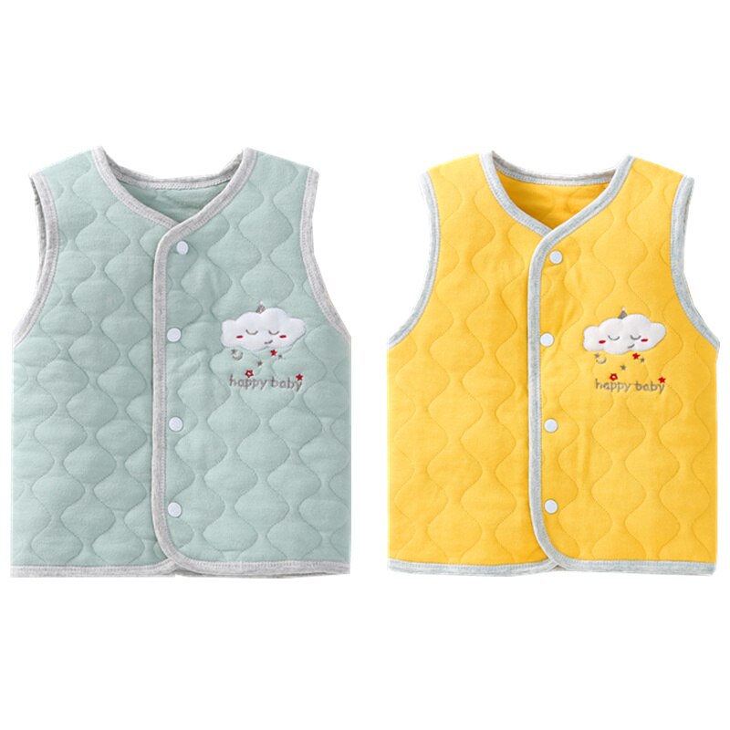 Cartoon Lente Herfst Baby Vest Winter Gewatteerde Verdikking Baby Vest Vest Meisje Jongen Baby Vest Zacht Comfortabel Ademend