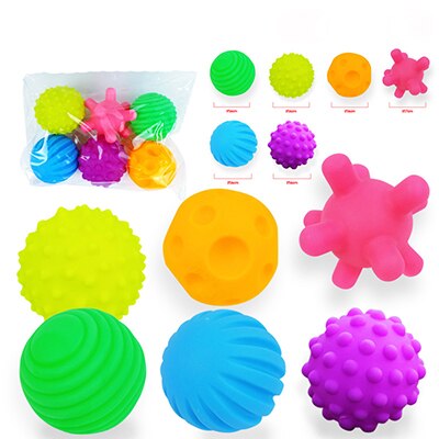 6 Stuks Baby Rubberen Bal Zachte Geweven Bal Speelgoed Capsule Bal Set Ontwikkelen Baby Tactiele Zintuigen Stress Training Massage Touch bal 48: 6 pcs color 059